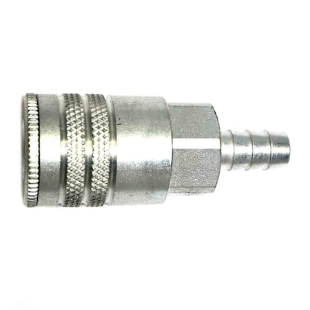 Interstate Pneumatics 3/8 Inch Industrial Steel Coupler x 3/8 Inch Barb CH663